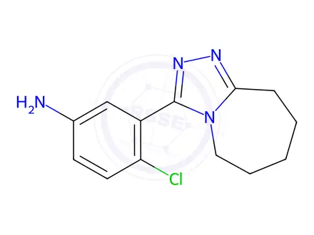Chemical structure of 4-Chloro-3-{5h,6h,7h,8h,9h-[1,2,4]Triazolo[4,3-A]Azepin-3-Yl}Aniline