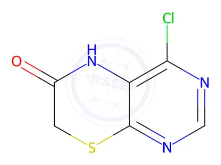 Chemical structure of 4-chloro-5H,6H,7H-pyrimido[4,5-b][1,4]thiazin-6-one