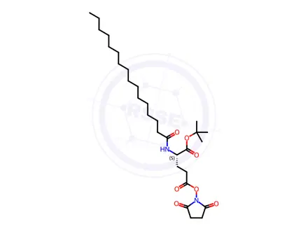 Chemical structure of Nε-Palmitoyl-L-glutamic Acid γ-Succinimidyl-α-tert-butyl Ester