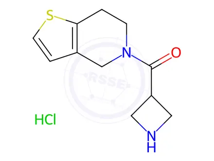 Chemical structure of Azetidin-3-yl(6,7-dihydrothieno[3,2-c]pyridin-5(4H)-yl)methanone hydrochloride