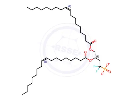 Chemical structure of (3S)-[1,1-difluoro-3,4-bis(oleoyloxy)butyl] phosph