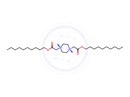 Chemical structure of 1,4-bis(N,N-methyl-N,N-decoxycarbonylmethylene)piperazinium
