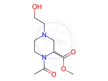 Chemical structure of Methyl 1-acetyl-4-(2-hydroxyethyl)piperazine-2-carboxylate