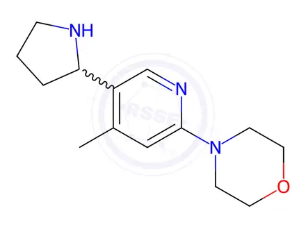 Chemical structure of 4-(4-Methyl-5-(pyrrolidin-2-yl)pyridin-2-yl)morpholine