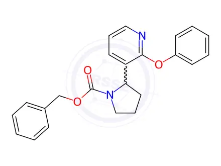 Chemical structure of Benzyl 2-(2-phenoxypyridin-3-yl)pyrrolidine-1-carboxylate