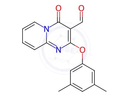 Chemical structure of 2-(3,5-Dimethylphenoxy)-4-oxo-4H-pyrido[1,2-a]pyrimidine-3-carbaldehyde