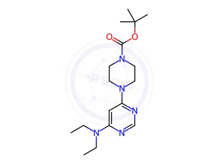 Chemical structure of 4-(6-DiethylaMino-pyriMidin-4-yl)-piperazine-1-carboxylic acid tert-butyl ester
