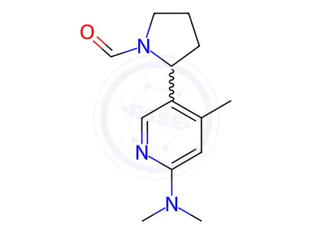 Chemical structure of 2-(6-(Dimethylamino)-4-methylpyridin-3-yl)pyrrolidine-1-carbaldehyde