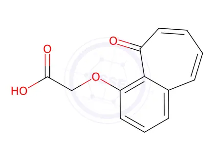 Chemical structure of Acetic acid,2-[(5-oxo-5H-benzocyclohepten-4-yl)oxy]-