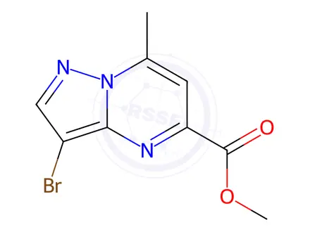 Chemical structure of Methyl 3-broMo-7-Methylpyrazolo[1,5-a]pyriMidine-5-carboxylate