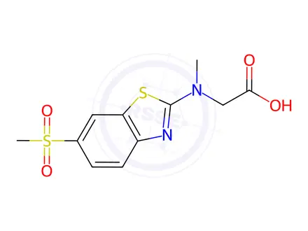 Chemical structure of n-methyl-n-[6-(methylsulfonyl)-1,3-benzothiazol-2-yl]glycine