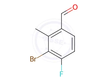 Chemical structure of Benzaldehyde, 3-bromo-4-fluoro-2-methyl-