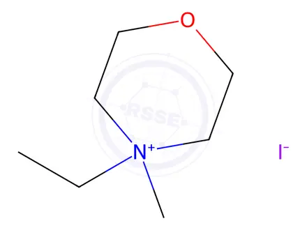 Chemical structure of 4-Ethyl-4-methylmorpholin-4-ium iodide
