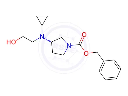 Chemical structure of Benzyl 3-(cyclopropyl(2-hydroxyethyl)amino)pyrrolidine-1-carboxylate