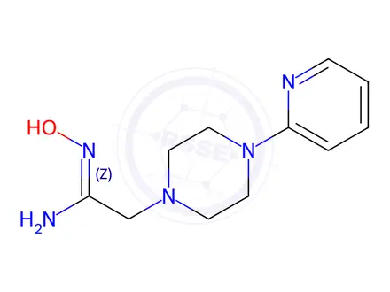 Chemical structure of (1Z)-n'-hydroxy-2-(4-pyridin-2-ylpiperazin-1-yl)ethanimidamide