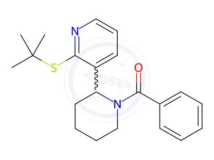Chemical structure of (2-(2-(tert-Butylthio)pyridin-3-yl)piperidin-1-yl)(phenyl)methanone