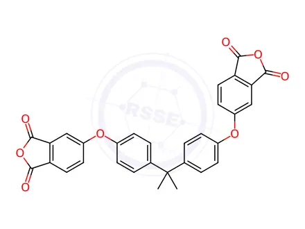 Chemical structure of 1,3-Isobenzofurandione, 5,5'-[(1-methylethylidene)bis(4,1-phenyleneoxy)]bis-, polymer with benzenamine and 1,3-benzenediamine