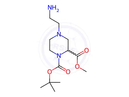 Chemical structure of 1-tert-Butyl 2-methyl 4-(2-aminoethyl)piperazine-1,2-dicarboxylate