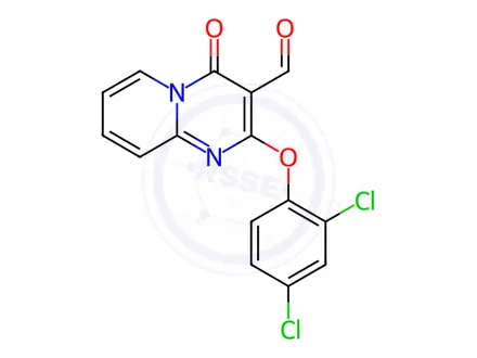 Chemical structure of 2-(2,4-Dichlorophenoxy)-4-oxo-4H-pyrido[1,2-a]pyrimidine-3-carbaldehyde