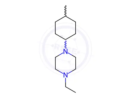 Chemical structure of Piperazine, 1-ethyl-4-(4-methylcyclohexyl)-(9CI)