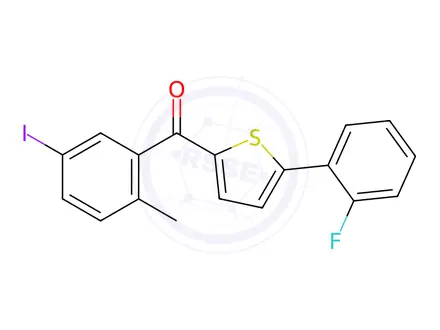 Chemical structure of (5-(2-Fluorophenyl)thiophen-2-yl)(5-iodo-2-methylphenyl)methanone