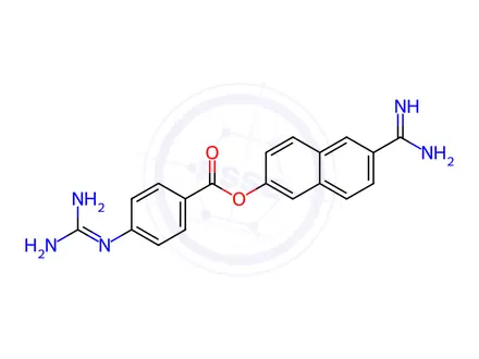Chemical structure of Nafamostat hydrochloride