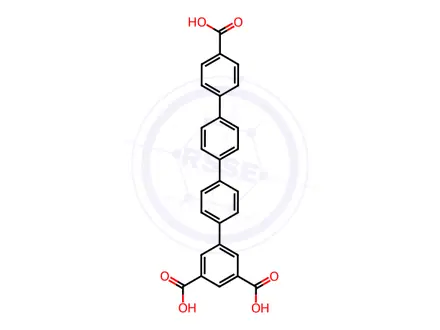 Chemical structure of [1,1':4',1'':4'',1'''-quaterphenyl]-3,4''',5-tricarboxylic acid
