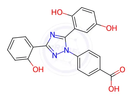 Chemical structure of 5’-Hydroxy Deferasirox(Metabolite M4)