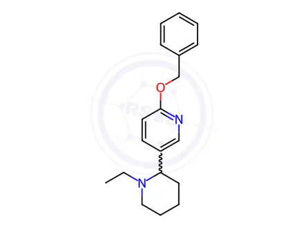Chemical structure of 2-(Benzyloxy)-5-(1-ethylpiperidin-2-yl)pyridine