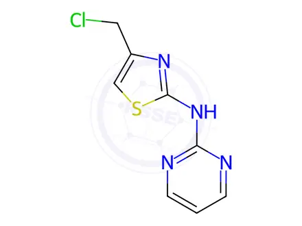 Chemical structure of N-[4-(chloromethyl)-1,3-thiazol-2-yl]pyrimidin-2-amine