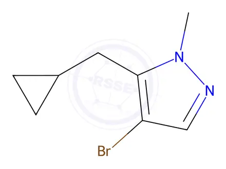 Chemical structure of 4-bromo-5-(cyclopropylmethyl)-1-methyl-1H-pyrazole(WXC08873)