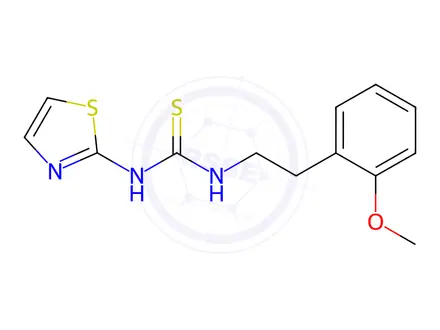 Chemical structure of Thiourea, N-[2-(2-methoxyphenyl)ethyl]-N'-2-thiazolyl-