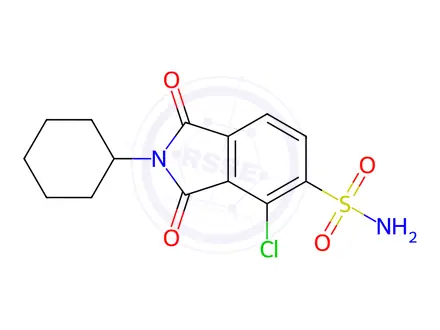 Chemical structure of 4-Chloro-2-cyclohexyl-1,3-dioxoisoindoline-5-sulfonamide