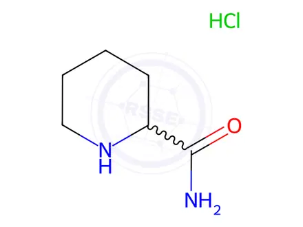 Chemical structure of piperidine-2-carboxamide hydrochloride