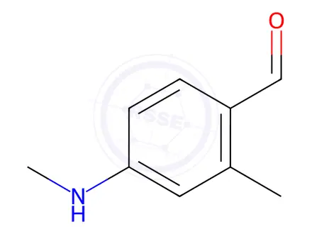 Chemical structure of Benzaldehyde, 2-methyl-4-(methylamino)-(9CI)