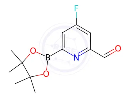 Chemical structure of 4-Fluoro-6-(4,4,5,5-tetramethyl-1,3,2-dioxaborolan-2-yl)picolinaldehyde