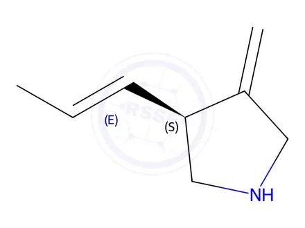 Chemical structure of Pyrrolidine, 3-methylene-4-(1-propenyl)-, [S-(E)]-(9CI)