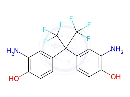 Chemical structure of 2,2-Bis(3-Amino-4-hydroxyphenyl(hexafluoropropane))