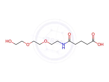 Chemical structure of Pentanoic acid, 5-[[2-[2-(2-hydroxyethoxy)ethoxy]ethyl]amino]-5-oxo-