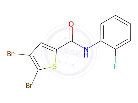 Chemical structure of 4,5-Dibromo-N-(2-fluorophenyl)thiophene-2-carboxamide