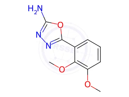 Chemical structure of 5-(2,3-dimethoxyphenyl)-1,3,4-oxadiazol-2-amine