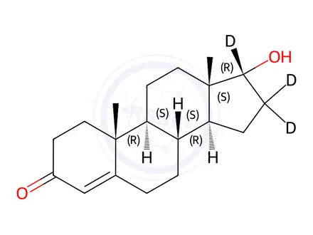 Chemical structure of 17-epi-Testosterone-d3