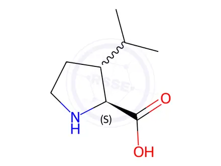 Chemical structure of Proline, 3-(1-methylethyl)-(9CI)