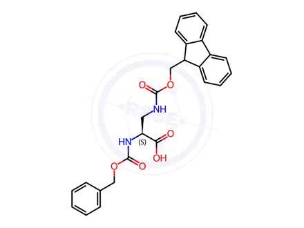 Chemical structure of Z-Dap(Fmoc)-OH