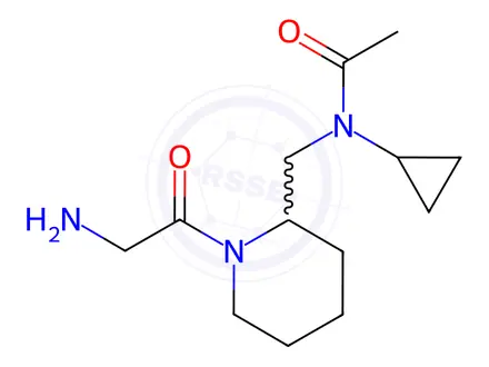 Chemical structure of N-((1-(2-Aminoacetyl)piperidin-2-yl)methyl)-N-cyclopropylacetamide