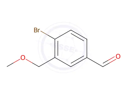 Chemical structure of Benzaldehyde, 4-bromo-3-(methoxymethyl)-