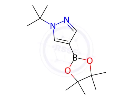 Chemical structure of 1-(tert-Butyl)-4-(4,4,5,5-tetramethyl-1,3,2-dioxaborolan-2-yl)-1H-pyrazole