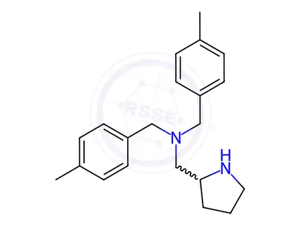 Chemical structure of Bis-(4-Methyl-benzyl)-pyrrolidin-2-ylMethyl-aMine hydrochloride