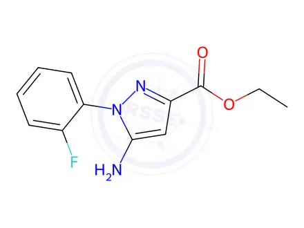 Chemical structure of ethyl 5-amino-1-(2-fluorophenyl)-1H-pyrazole-3-carboxylate