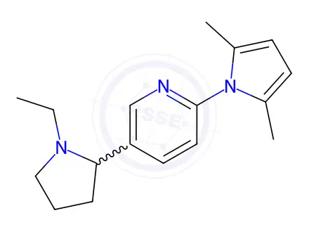Chemical structure of 2-(2,5-Dimethyl-1H-pyrrol-1-yl)-5-(1-ethylpyrrolidin-2-yl)pyridine